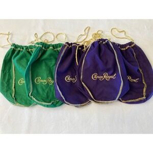 Crown Royal Green Apple Drawstring Bags. One is new, 2 are used.